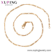 44316 xuping bijoux de mode sans nickel le plus populaire 18 k plaqué or chaîne collier pour les femmes d&#39;importation bijoux de la chine